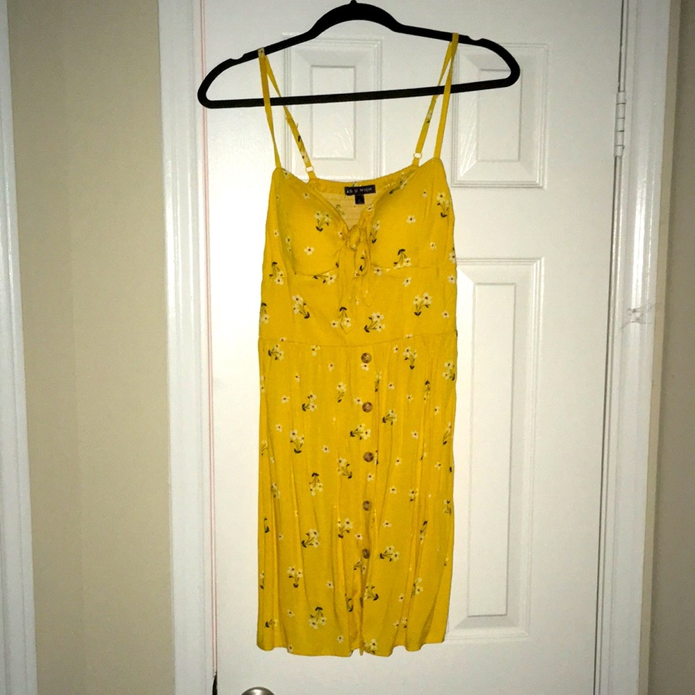Front Button Floral Print Dress